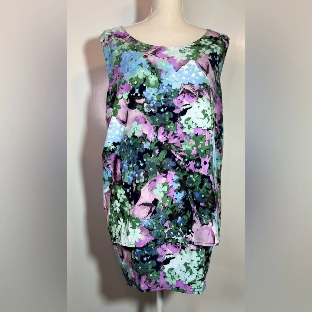 DG2 by Diane Gilman Blouse Floral Print Women’s Size 3X Navy Back - Picture 2 of 9